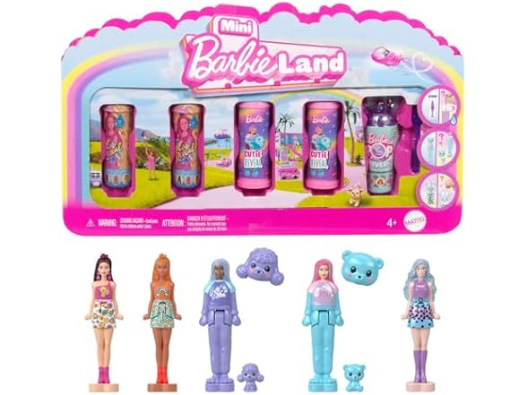 Polly Pocket Mini Barbie Land 5-Pack Pop Reveal