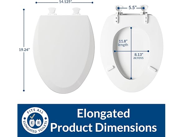 Bemis 1500EC Durable Wood Toilet Seat with Easy Cl