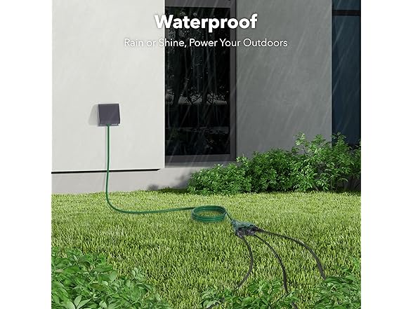 BN-LINK 25Ft Outdoor Extension Cord 16/3 SJTW with 3 Outlets, 2-Pack