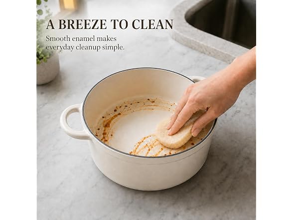 Parmedu 5.5QT Enameled Cast Iron Dutch