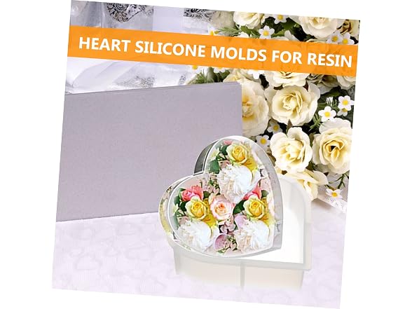 Silicone Heart Mold for Resin Bookends,