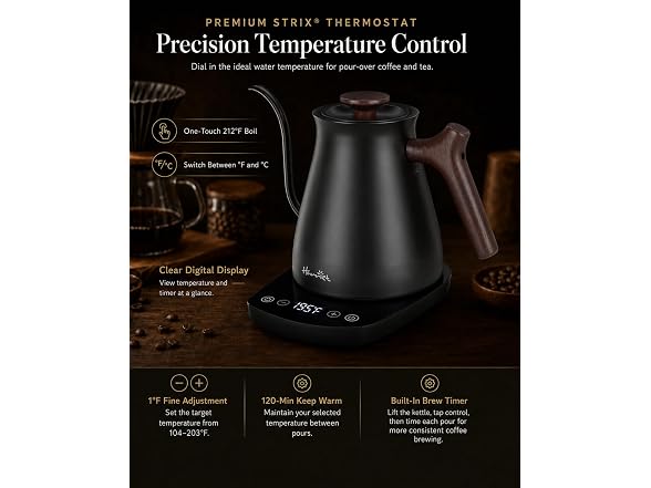 Harriet Black Gooseneck Electric Kettle