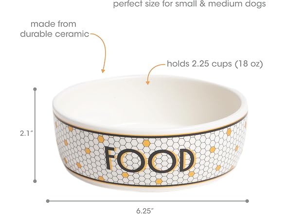 Pearhead Ceramic Dog Food Bowl – Bistro Tile