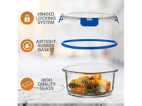 NutriChef 24pcs Glass Food Containers