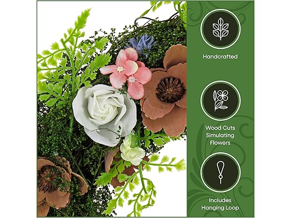 National Tree Company 18" Spring Wood Curl Wreath