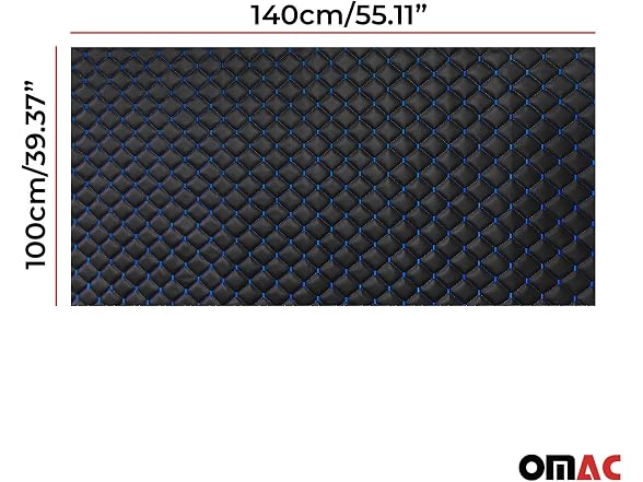 OMAC Embossed Black Faux Leather Lining