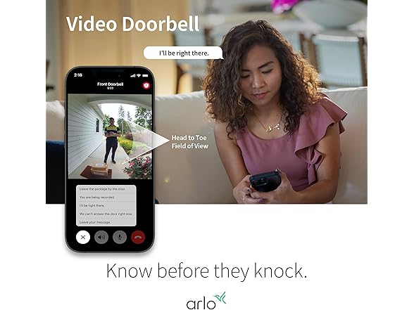 ARLO AVD4001-100NAR Arlo Vidoe Doorbell 2K Renewed