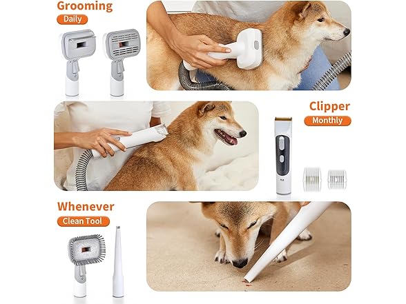 Dog Grooming Kit & Vacuum 11000Pa 2L