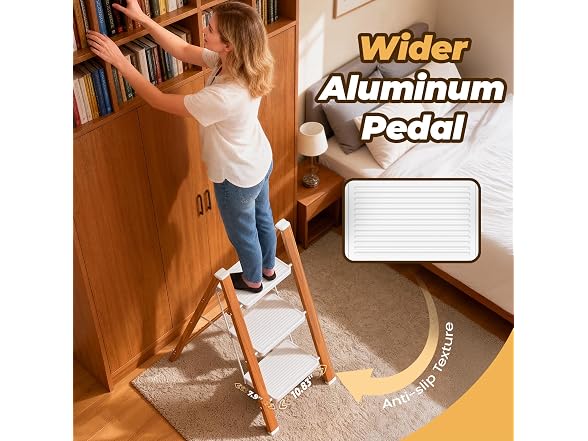 HBTower 3-Step Aluminum Folding Ladder