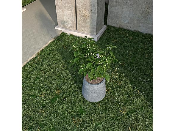 LeisureMod Orchid Stone Planter Grey