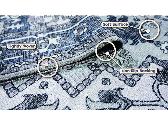 L'Baiet Lyla Blue Traditional 8x10 Area Rug