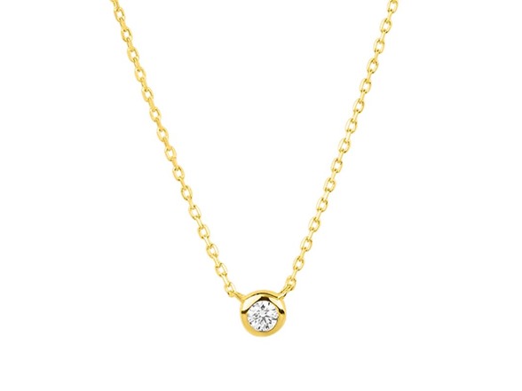 PAJURE 14k Gold Diamond Pendant Necklace