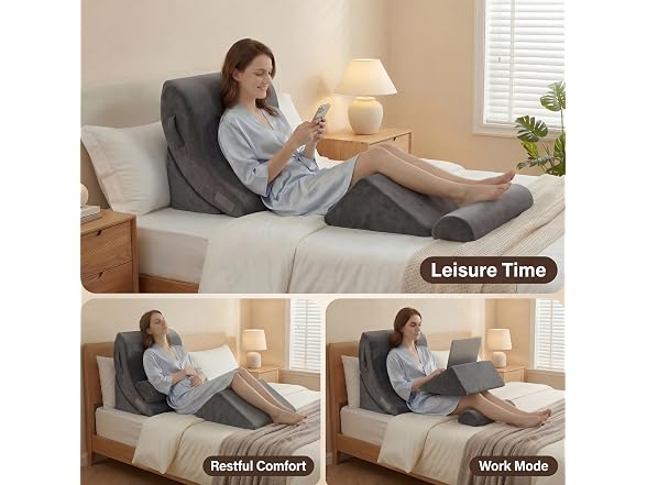 Axelrod 4-Pc Wedge Pillow Set, Grey