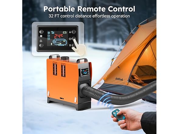 Ecojoy W0568 Diesel Heater 12V 8KW Orange Vertical - Gallery 6