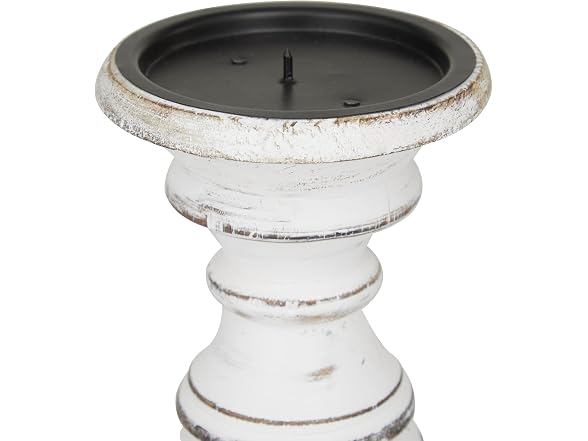 Set of 3 Candlestick Holder 10", 8", 6”H, White