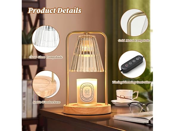 Candle Warmer Lamp with Timer, 2 Pack