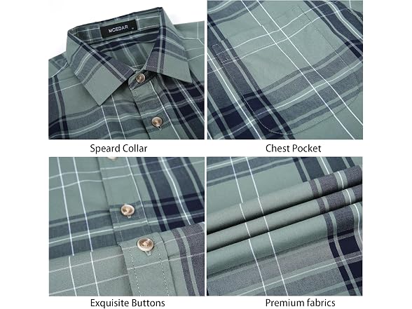 Mcedar Men (M) Slim Button Down Shirts Short Shirt
