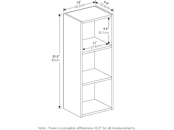 Furinno Pasir 3-Tier Bookcase Blackwood