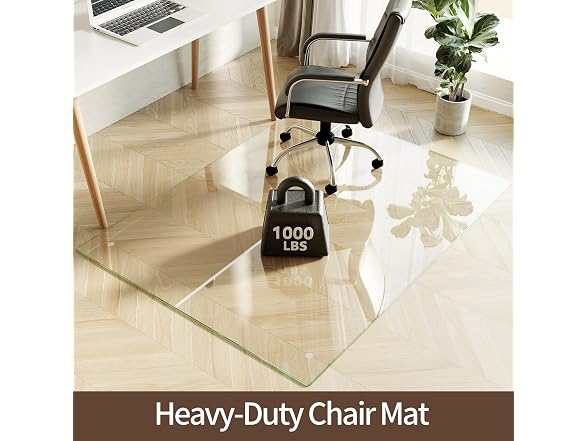 Koonmi 50" x 65" Upgraded Glass Chair Mat