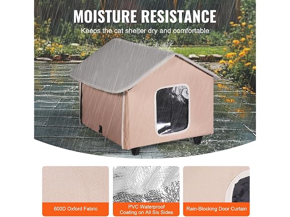 VEVOR Elevated Heated Cat House