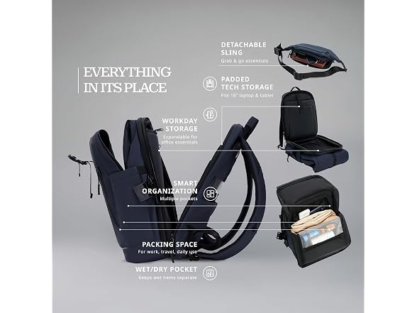 VERAGE 2 in 1 Roll Top Laptop Backpack 16 inch