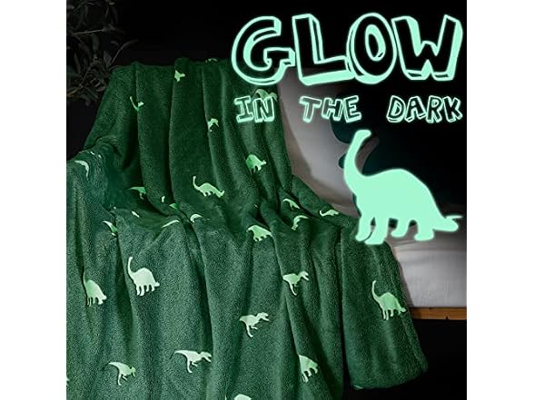 Vangao Green Throw Blanket Glow in The Dark Soft
