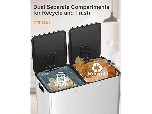 PrecisionAuto 8 Gal Recycling Bin Silver
