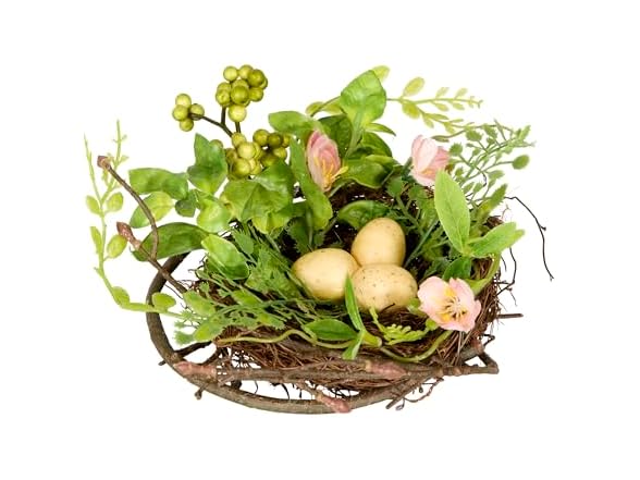 6 Inch Blossom Bird’s Nest with Eggs