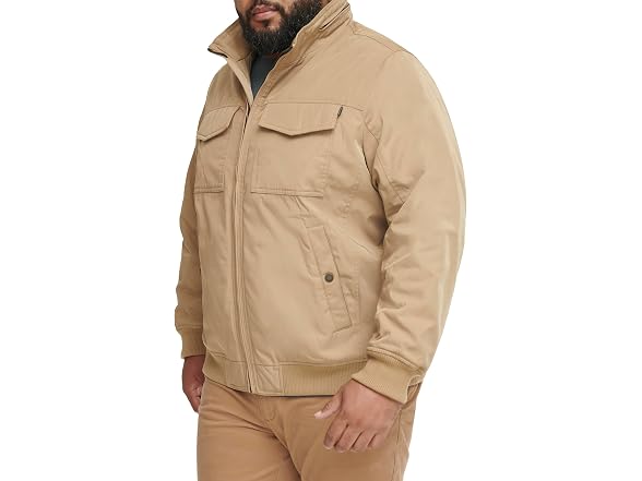 Dockers Men Quilted Lined Flight Bomber Jacket