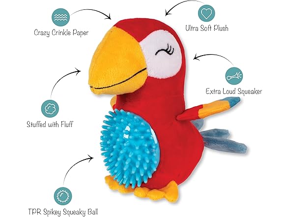 Fringe Studio Plush Dog Toy, Spikey Ball