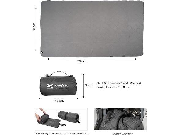 DUKUSEEK Waterproof Stadium Blanket NO HOOD - Gallery 6