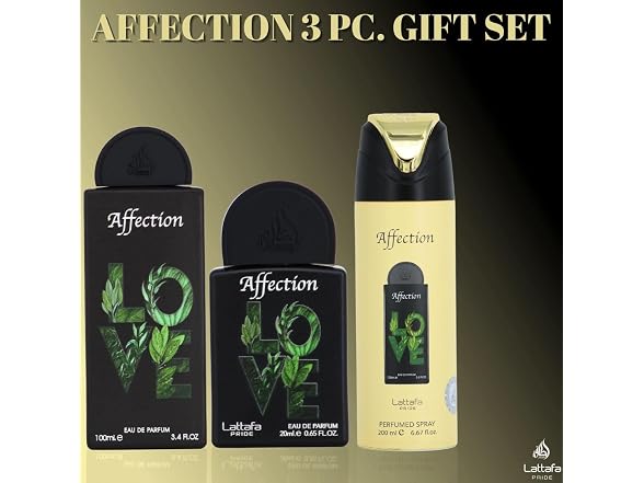 Lattafa Pride Affection for Men 3 Piece Gift Set
