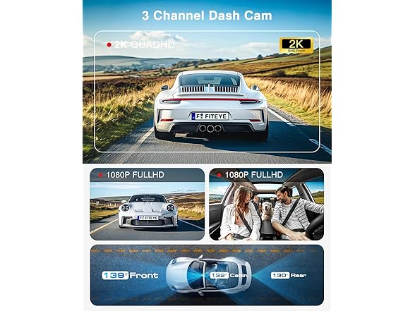 Fiteye 3-Channel 4K Dash Cam