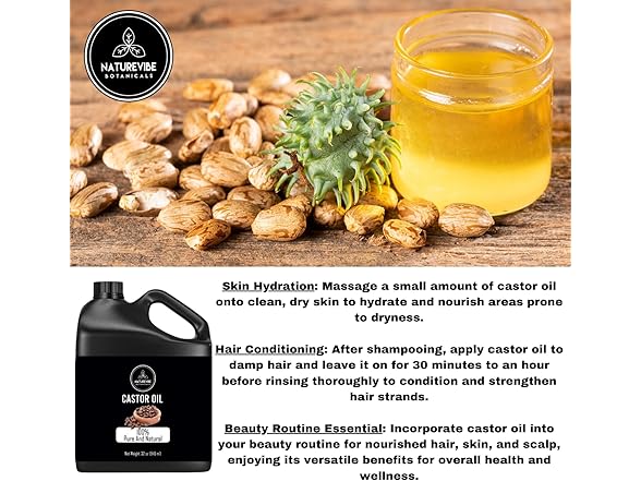 Naturevibe Botanicals Castor Oil 32 Ounc