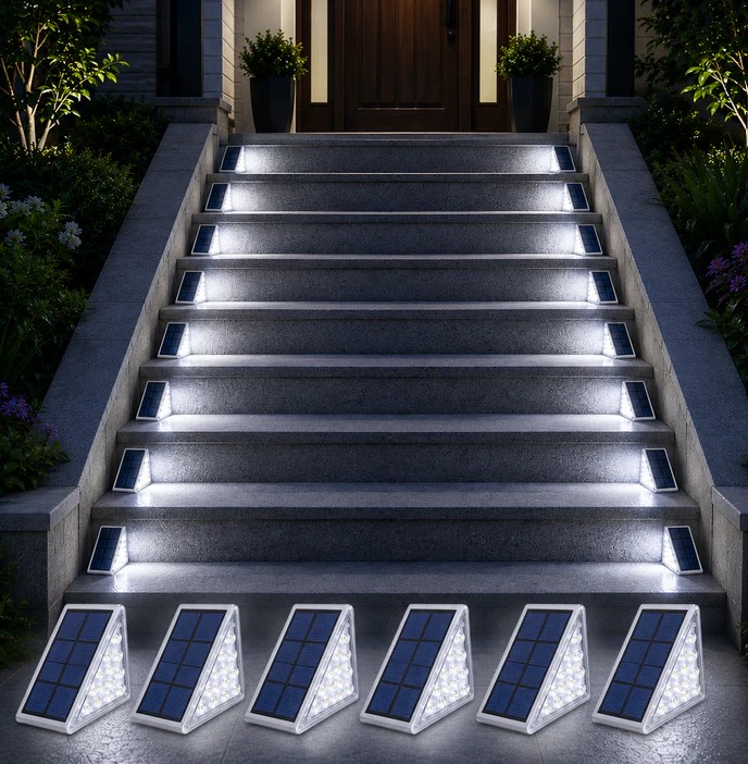 Infinite Basics 6-Pack Triangle Solar Step Lights Outdoor - Gallery 10