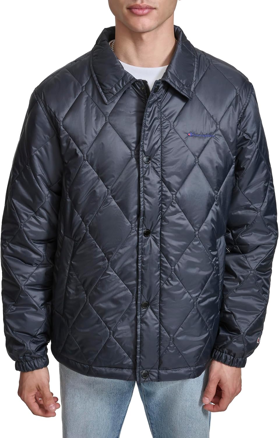 Champion Men Diamond Quilted Active Coaches Jacket - Gallery 18