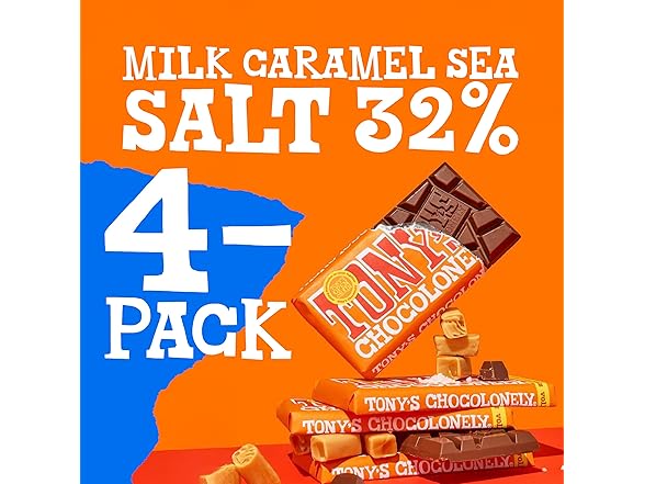 Tonys Chocolonely Milk Choc Caramel 4 Bars
