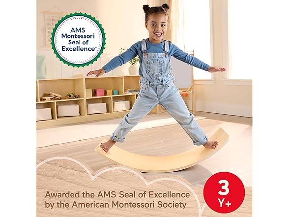 Fisher-Price Wood Montessori Toy Rockin' Balance Board