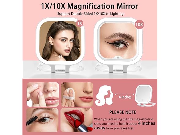 Travel Makeup Mirror with Lights