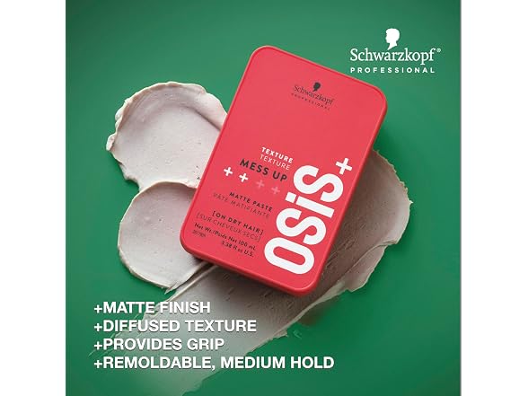 (2 Pack) Schwarzkopf OSiS+ Mess Up Matte Paste 3.38 oz