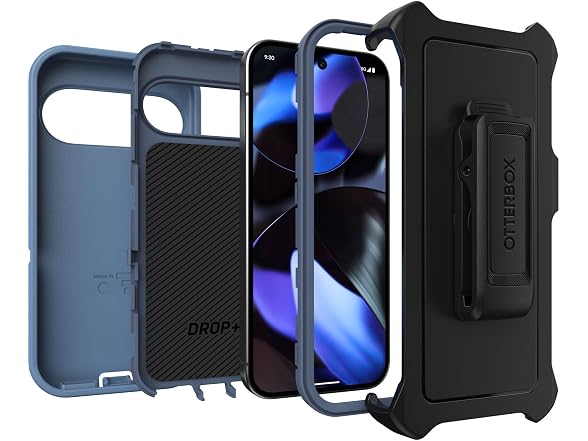 OtterBox Google Pixel 9 & 9 Pro Defender Series Case (Baby Blue Jeans Blue)