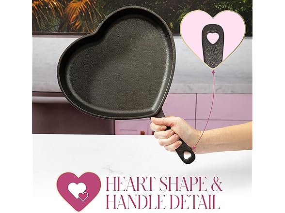 Paris Hilton Pre-Seasoned Cast Iron Heart Skillet Pan