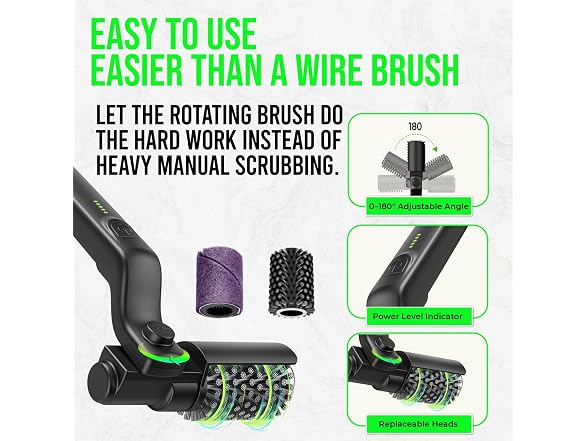 Cordless BBQ Grill Brush 180 Adjustable