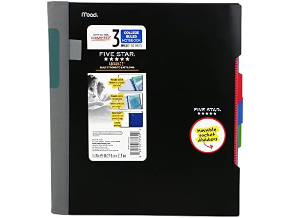 Five Star Advance Five Star Advance Spiral Notebook, 3 Sub