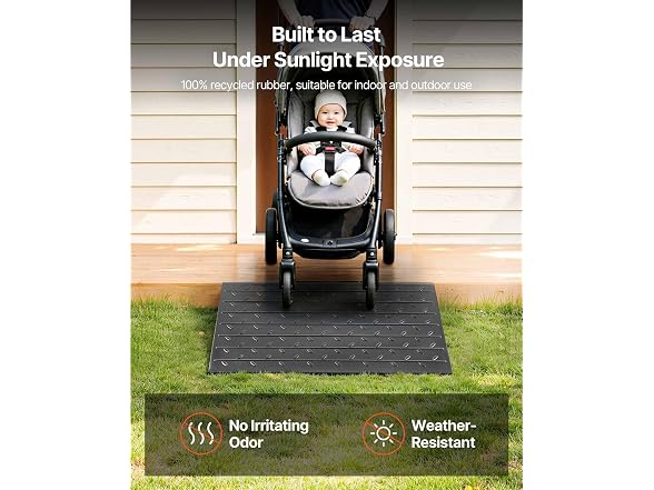 Rubber Threshold Ramp, 4\" Rise Threshold Ramp