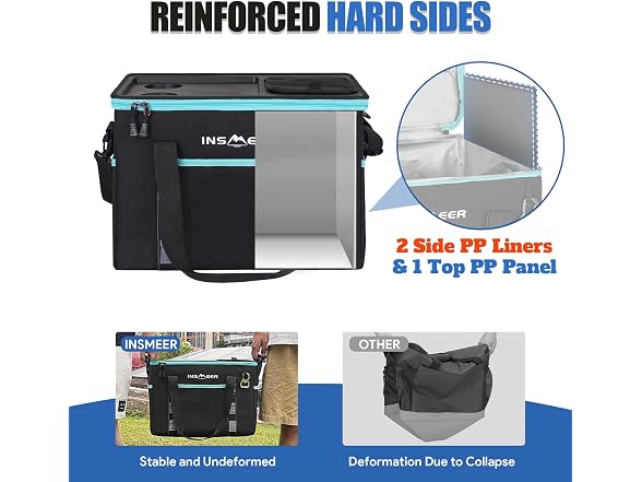 INSMEER Soft Cooler Bag W/ Hard Shell