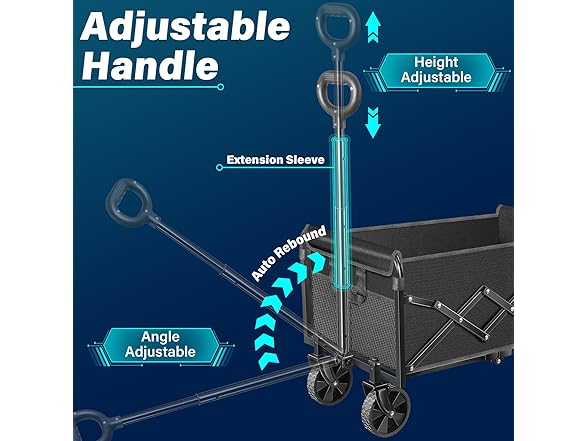 JINIHFW Wagon Cart Foldable, Portable w/ Wheels