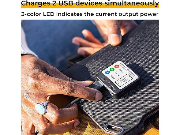 21W Portable Solar Charger w/ 2 USB Outputs