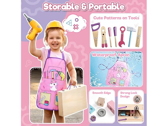TONZE Wooden Kids Tool Set