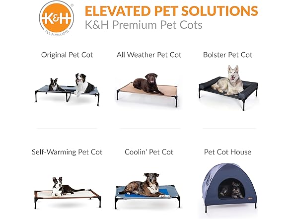 K&H Elevated Dog Cot Canopy, Large Gray